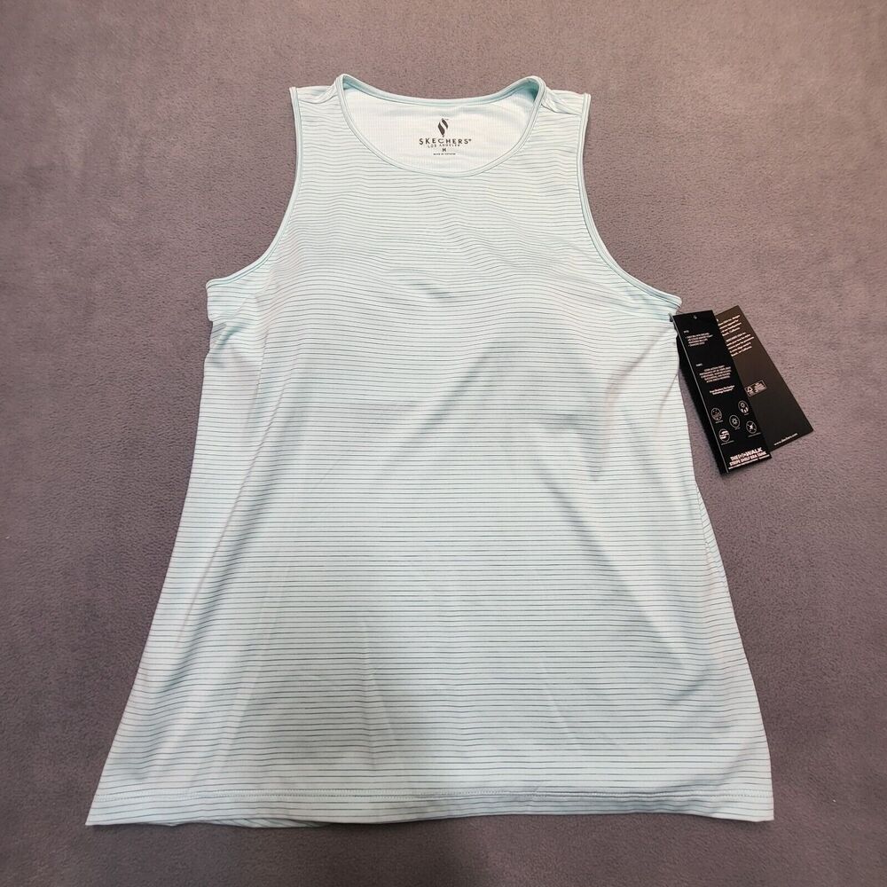 NWT Skechers GoWalk Tank Top Womens M Teal Built In Shelf Bra Activewear Gym